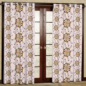 پرده مدل گلدار هازان پانچی کد 4730 سایز 140x200 سانتی متر