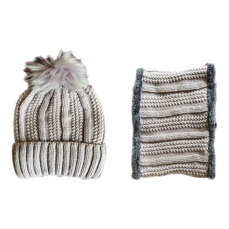 ست کلاه و شال گردن بافتنی مدل زمستانه