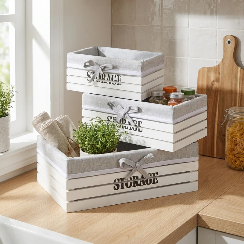 باکس ارگانایزر آشپزخانه مدل WH3-STORAGE مجموعه 3 عددی