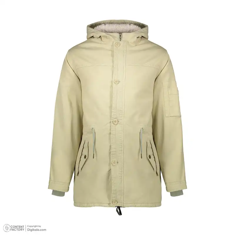 کاپشن مردانه پاتن جامه مدل کتان کد 111221020189122 رنگ کرم