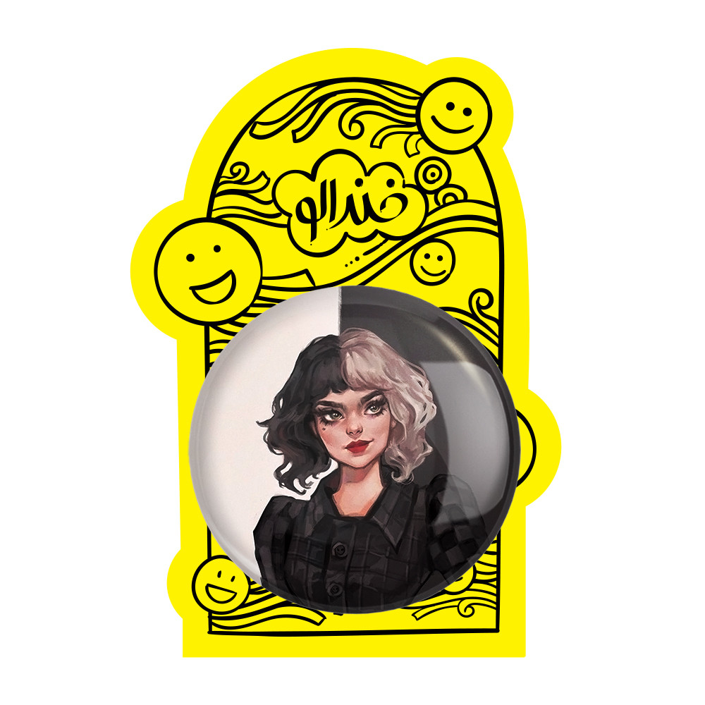 آینه جیبی خندالو طرح کروئلا Cruella مدل تاشو کد 10753