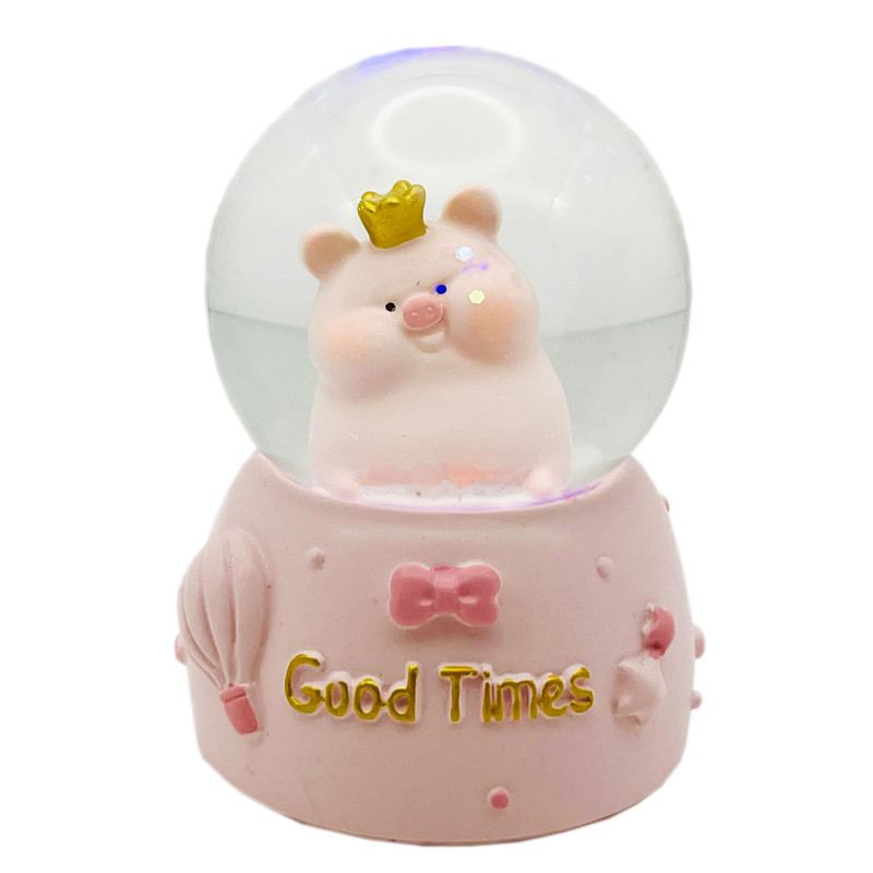 گوی چراغ دار مدل Good Times طرح بچه خوک تاج به سر کد A1623.15