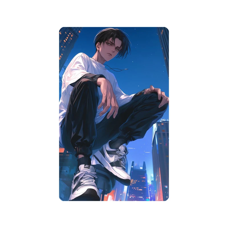 استیکر کارت مدل انیمه طرح اتک ان تایتان لیوای آکرمن attack on titan Levi Ackermann کد 5424