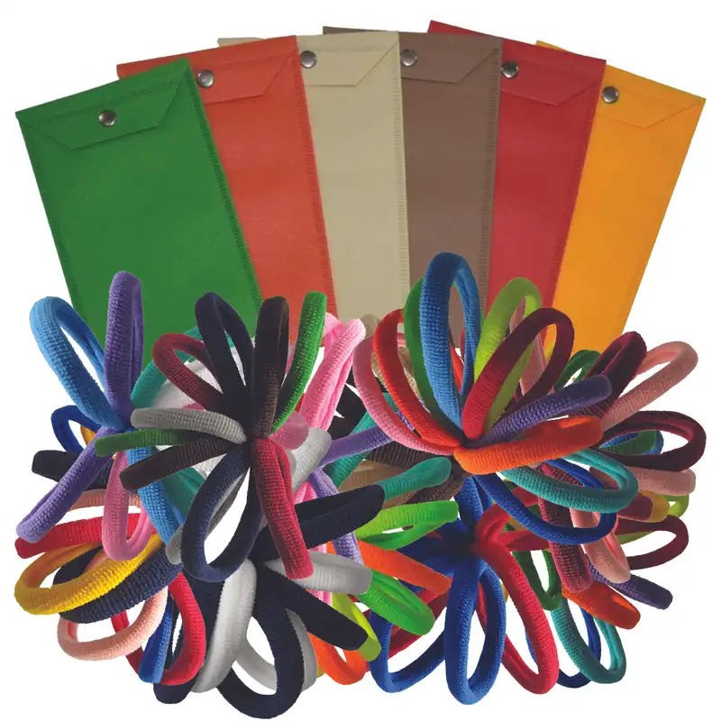 کش مو زنانه تیما مدل HOPE به همراه کیف پارچه ای مجموعه 60 عددی