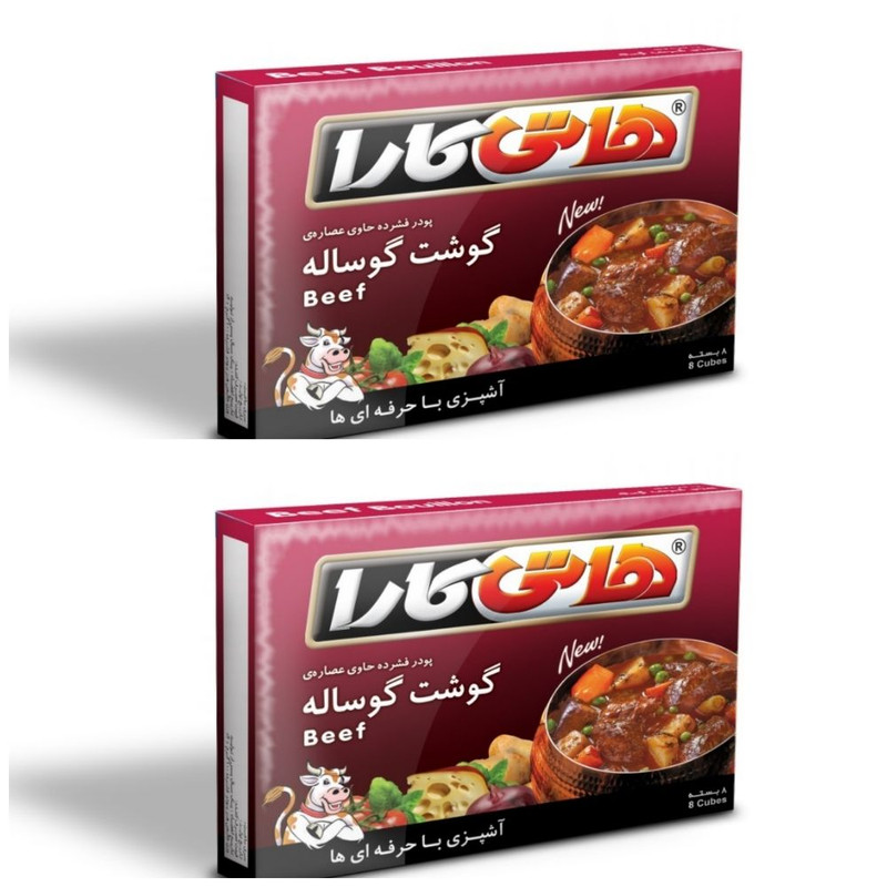 پودر فشرده حاوی عصاره گوشت گوساله هاتی کارا 2 بسته 8 عددی