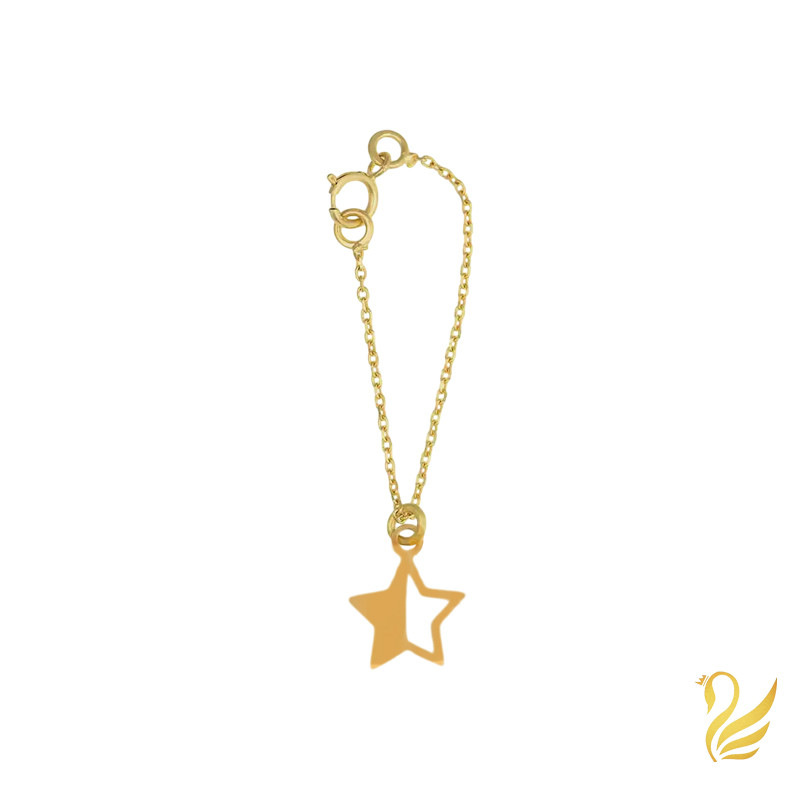 آویز ساعت طلا 18 عیار زنانه گالری قو طلایی مدل ستاره نیمه