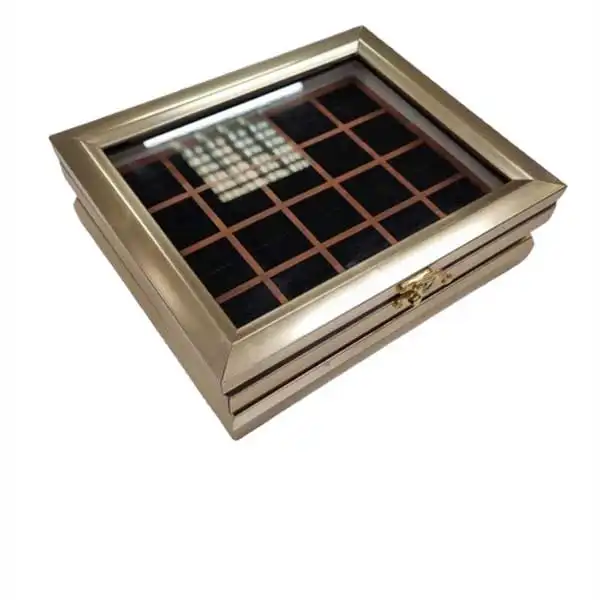 جعبه انگشتر مدل چوبی قفل دار کد 20