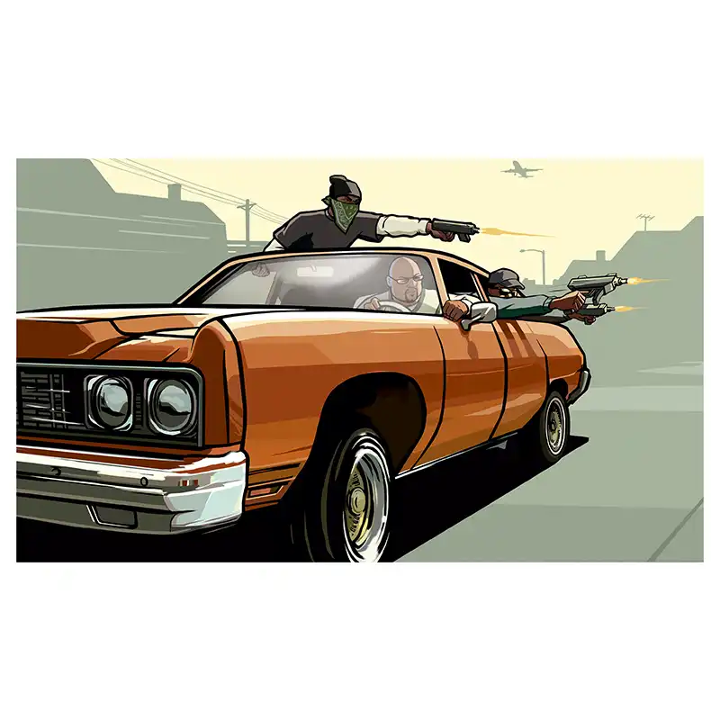 برچسب کنسول بازی پلی استیشن 2 توییجین وموییجین مدل GTA  f111