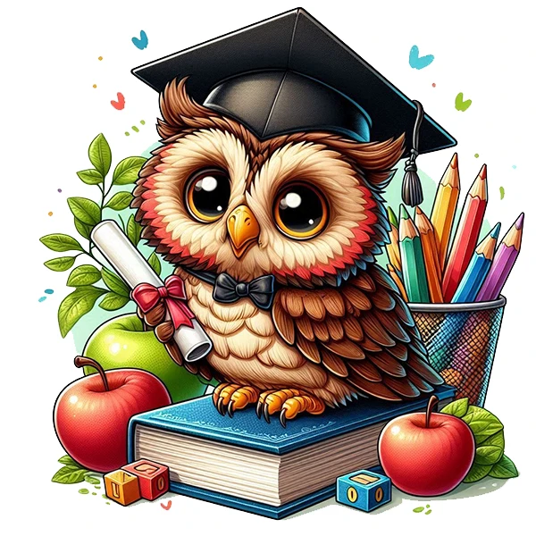 استیکر پارچه و لباس پاد آفرین طرح مدرسه و جغد کد 2115