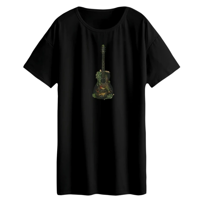 تی شرت لانگ زنانه مدل گیتار last of us