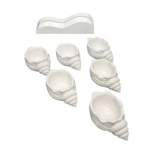 مجموعه ظروف هفت سین 7 پارچه مدل صدف گوش ماهی