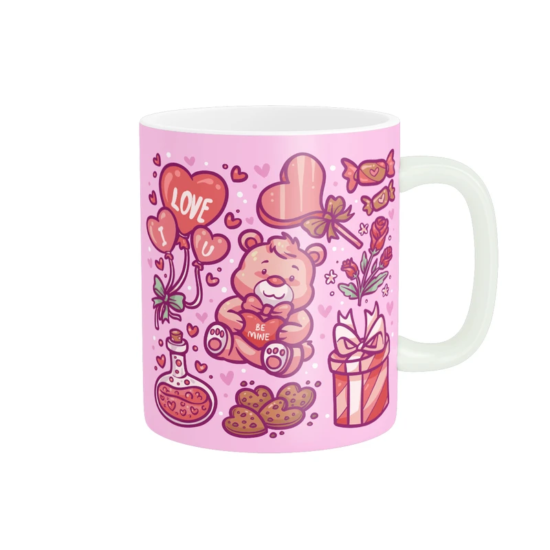 ماگ پادآفرین مدل عشق طرح قلب LOVE گل کد PM1668