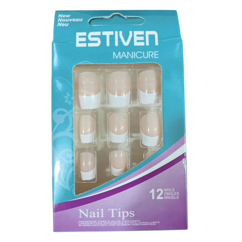 ناخن مصنوعی دست طرح فرنچ مدل nf40 مجموعه 12 عددی