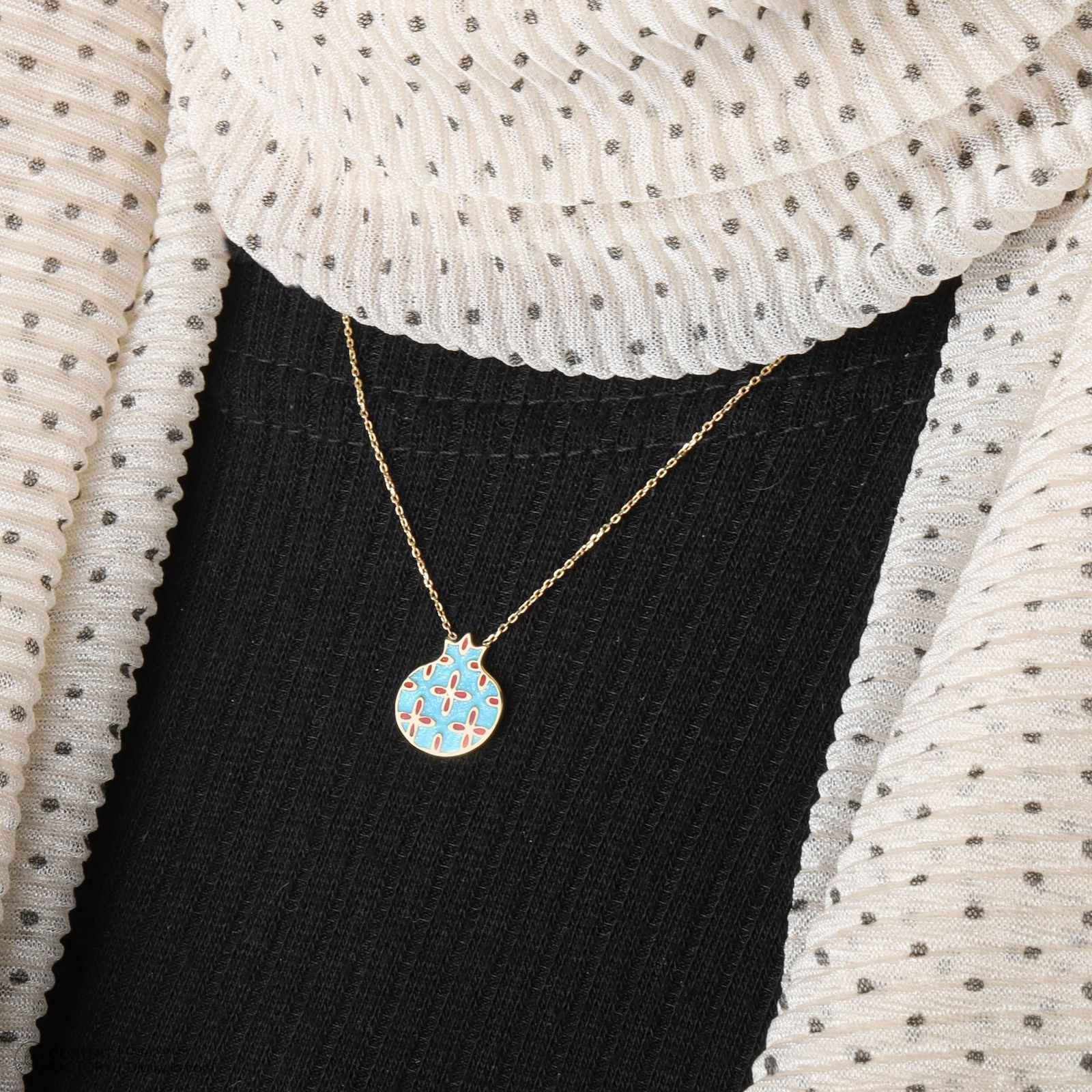 گردنبند طلا 18 عیار زنانه با زنجیر حلقهای (فلامینگو) وی گالری مدل انار کد NA7299 -  - 9