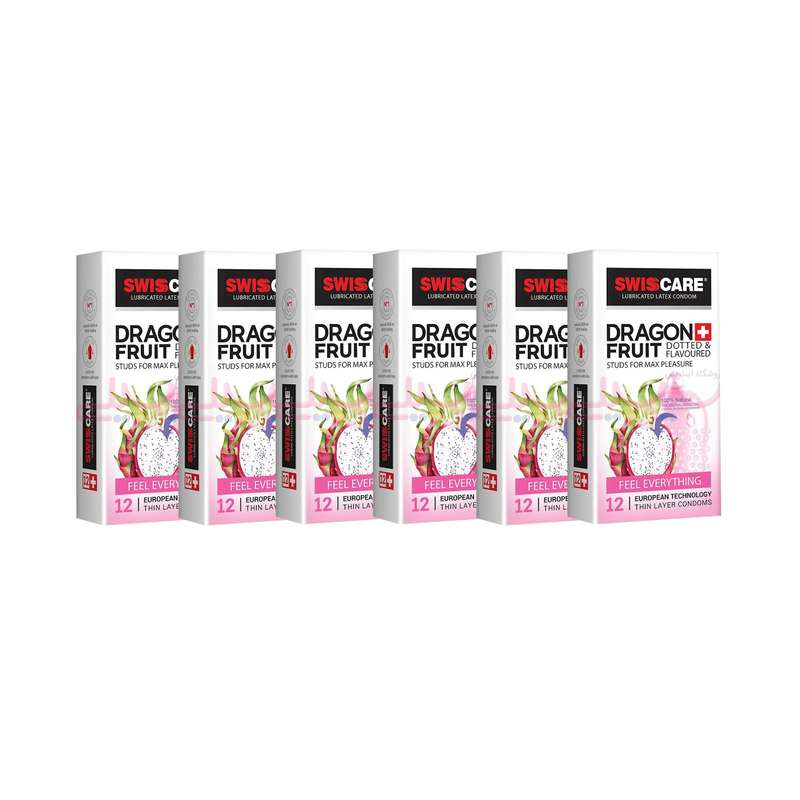 کاندوم سوئیس کر مدل DRAGON FRUIT مجموعه 6 عددی