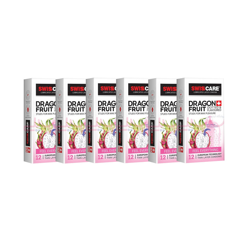 کاندوم سوئیس کر مدل DRAGON FRUIT مجموعه 6 عددی