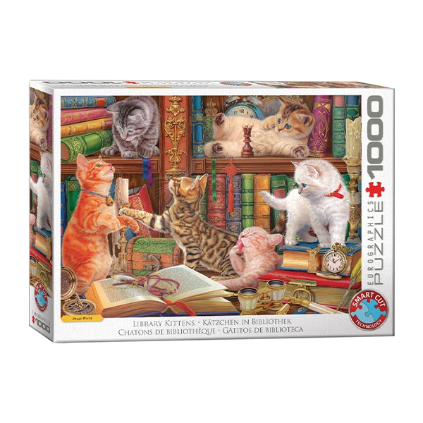پازل 1000 تکه یوروگرافیکس پازلز مدل Library Kittens كد 5913 مناسب نوجوان و بزرگسال