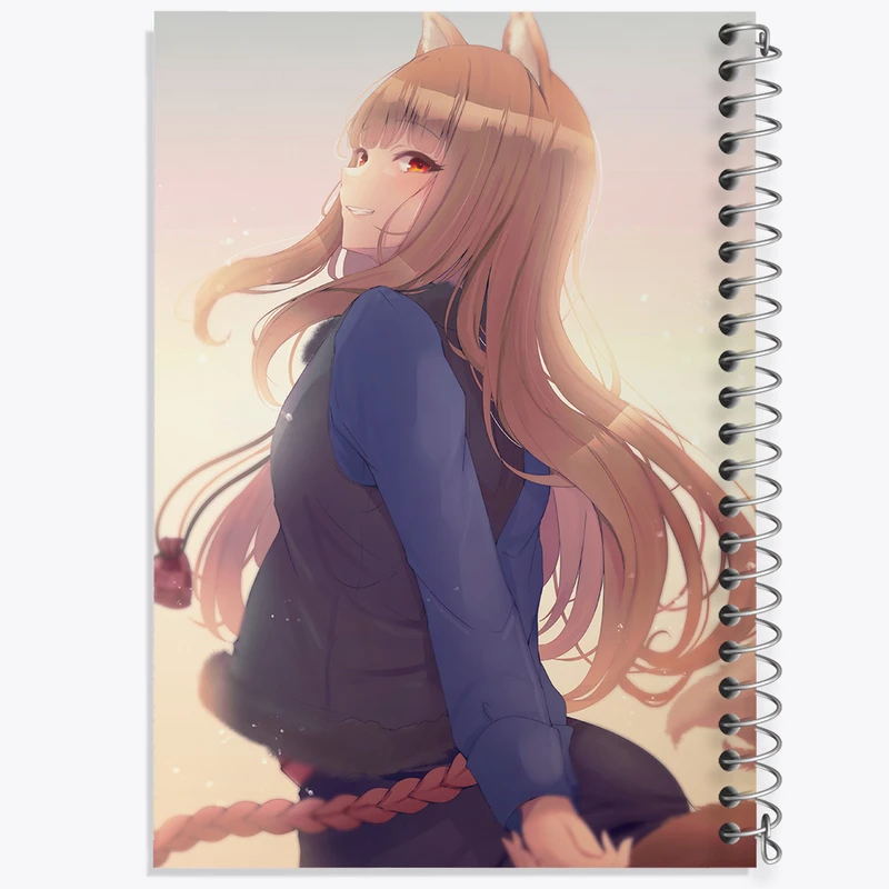 دفتر شطرنجی 50 برگ خندالو مدل هولو انیمه ادویه و گرگ کد 36119