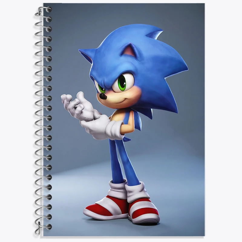 دفتر زبان 50 برگ خندالو مدل سه خط طرح سونیک (Sonic) کد F383