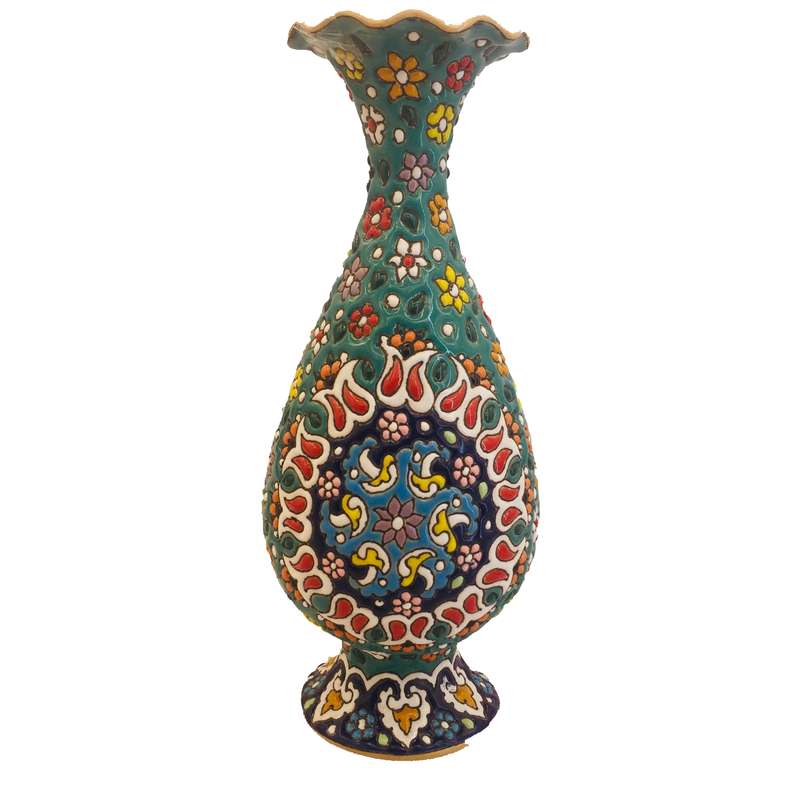 گلدان میناکاری سفالی زمانیان کد ZMN23006
