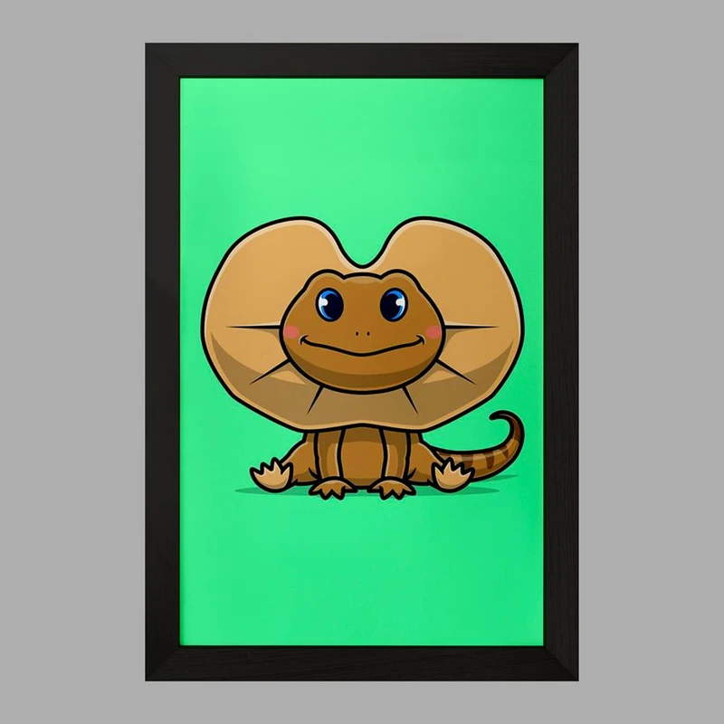 تابلو خندالو مدل حیوانات بامزه مارمولک کد 29642