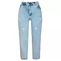 شلوار جین زنانه دکسونری مدل 256006324 مام استایل زاپ دار