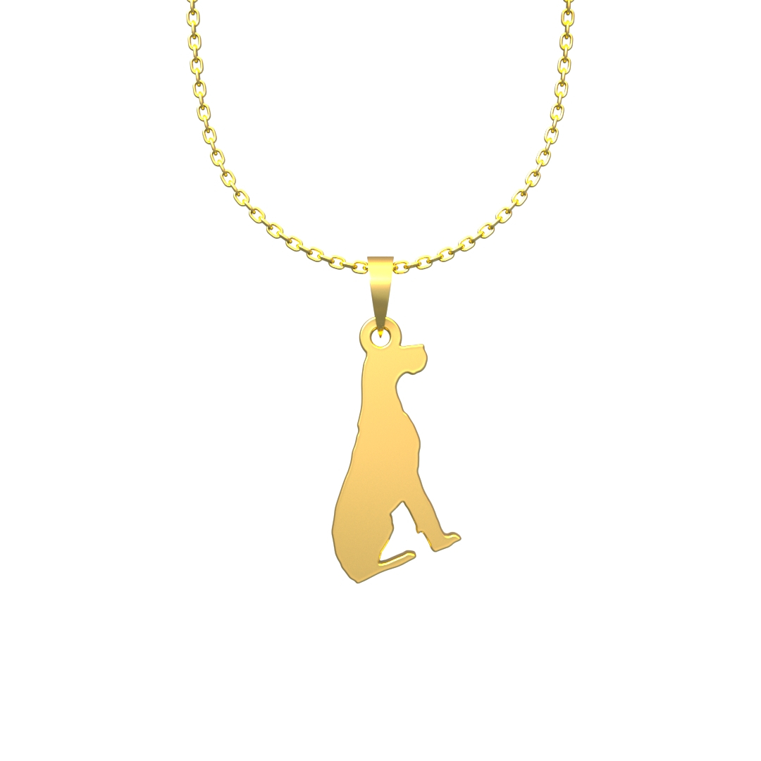 گردنبند طلا 18 عیار زنانه مدوپد مدل سگ کد J3-1-1098