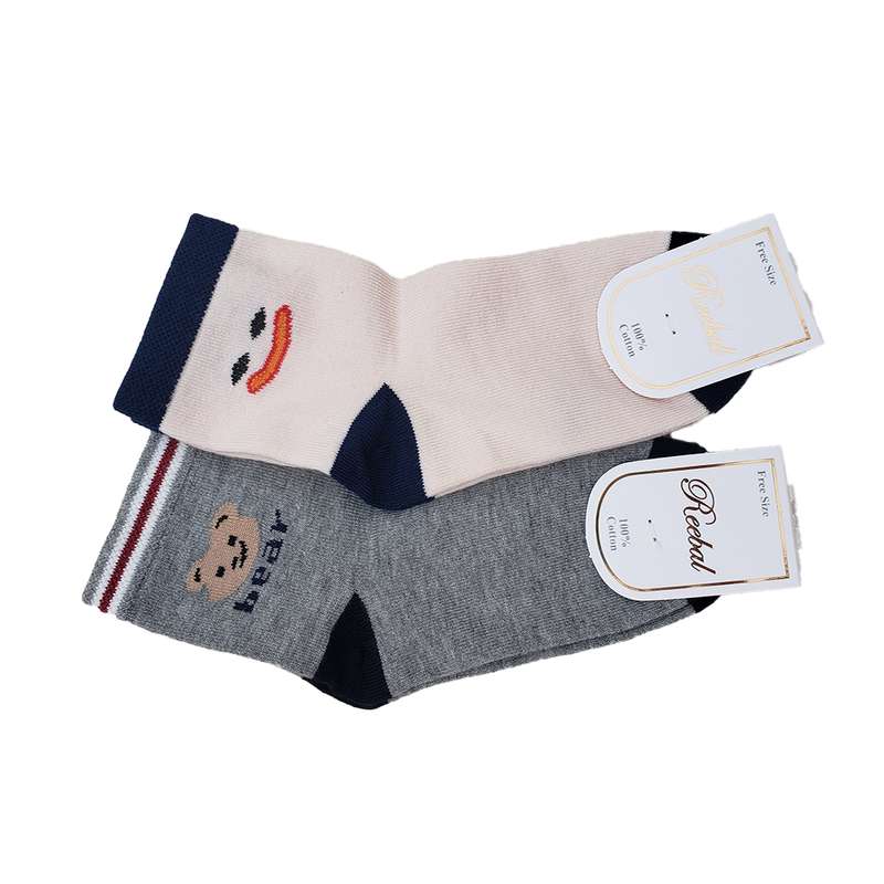 جوراب بچگانه مدل عروسکی بسته 2 عددی