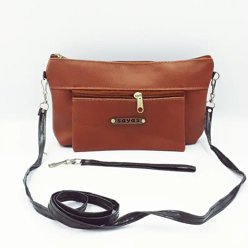 کیف دوشی زنانه سایاس مدل دوجیب چندکاربرده