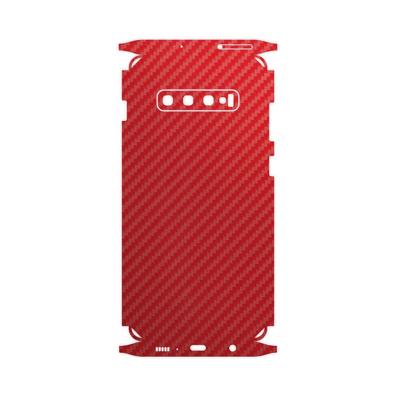 برچسب پوششی ماهوت مدل Red-Fiber-FullSkin مناسب برای گوشی موبایل سامسونگ Galaxy S10 Plus