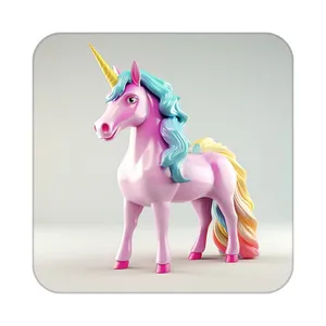 زیر لیوانی کاکتی طرح اسب تک شاخ و یونیکورن مدل mp29047