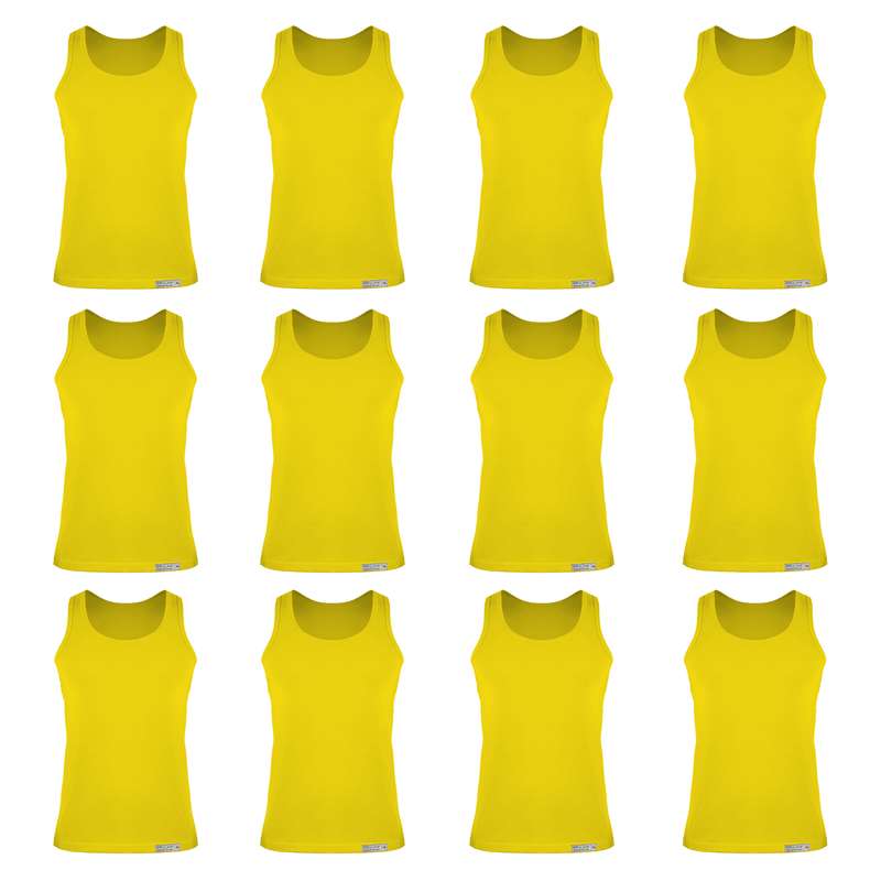زیرپوش پسرانه برهان تن پوش مدل رکابی 5-01 بسته 12 عددی رنگ زرد