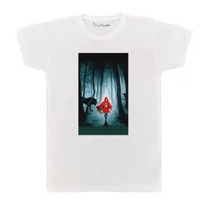 تی شرت آستین کوتاه بچگانه پرمانه طرح شنل قرمزی کد pmt.6266