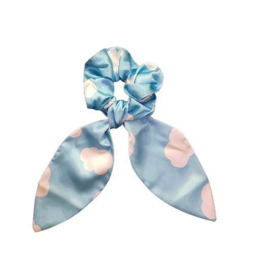 کش مو زنانه مدل ساتن ابریشم دنباله دار طرح ابر 