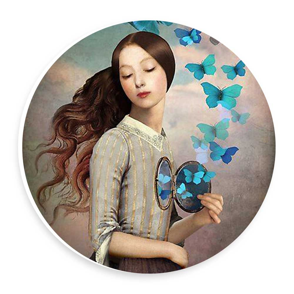  دیوارکوب طرح دختر و پروانه هامدل wtb730