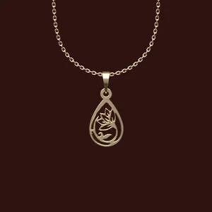 گردنبند طلا 18 عیار زنانه مدوپد مدل گل کد W2-1-1277