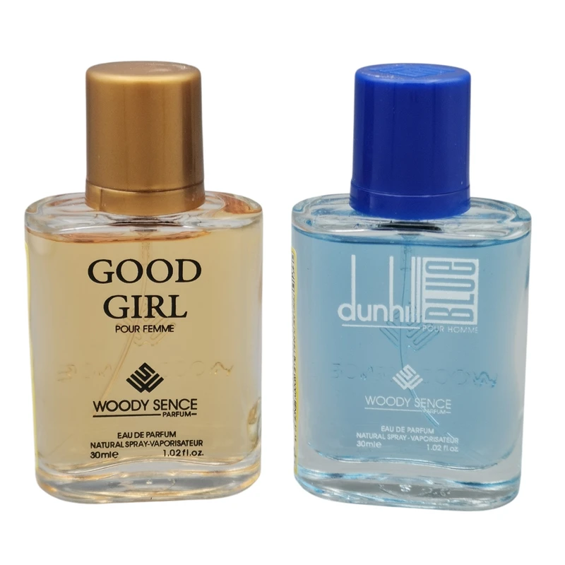 عطر جیبی وودی سنس مدل GOOD GIRL حجم 30 میلی لیتر به همراه عطر جیبی مردانه وودی سنس مدل دانهیل بلو