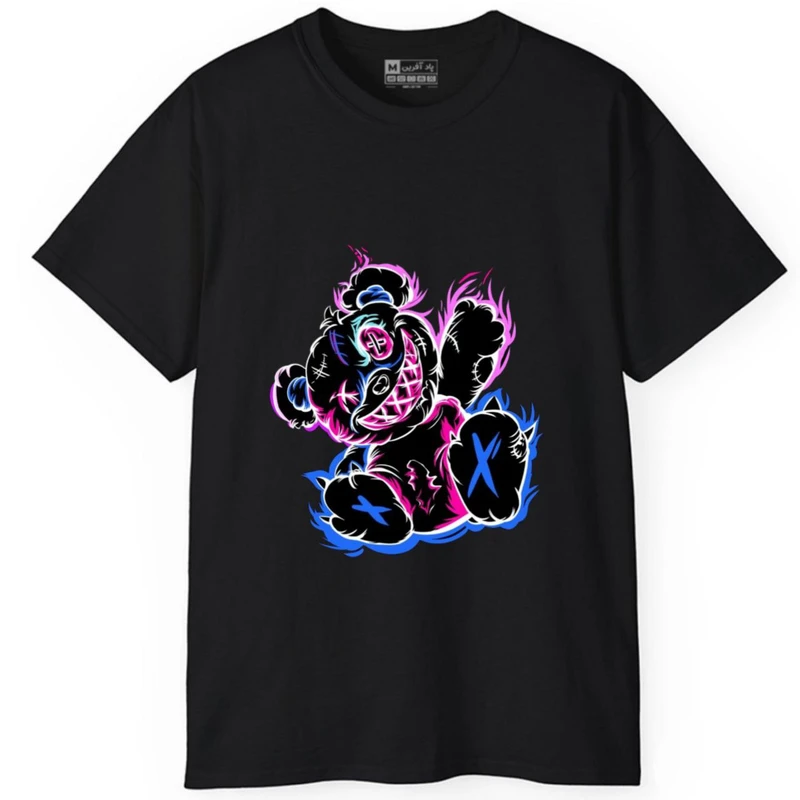 تی‌شرت آستین کوتاه مردانه پاد آفرین مدل خرس کارتونی کد 1843