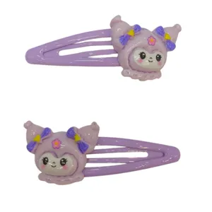 گیره مو دخترانه مدل انبری کرومی کد KK02 بسته 2 عددی