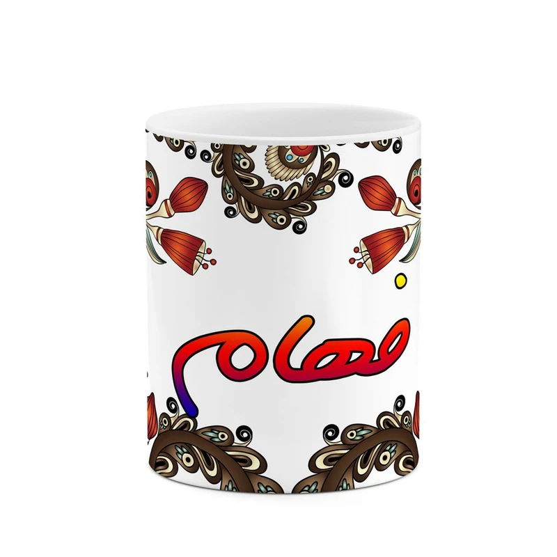 ماگ کاکتی مدل اسم فهام طرح سنتی گل و بته کد mgh46466