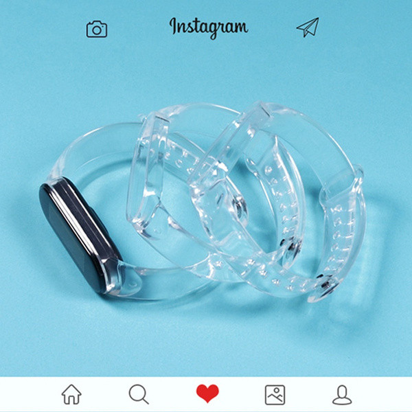 بند مدل RAINBOW شفاف مناسب برای مچ بند هوشمند شیائومی MI BAND 5/6 1