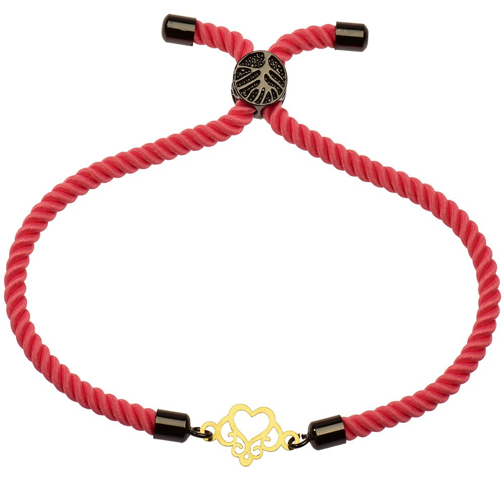 دستبند طلا 18 عیار دخترانه کرابو طرح قلب مدل Krd1120 -  - 2