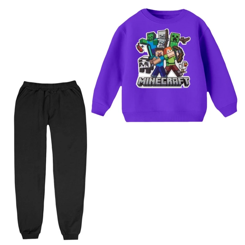 ست سویشرت و شلوار راحتی بچگانه مدل ماینکرفت کد۱۰  