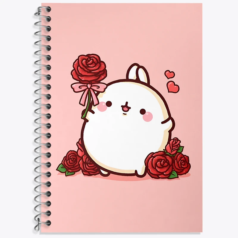 دفتر زبان 50 برگ خندالو مدل دو خط طرح خرگوش بامزه کد N5102