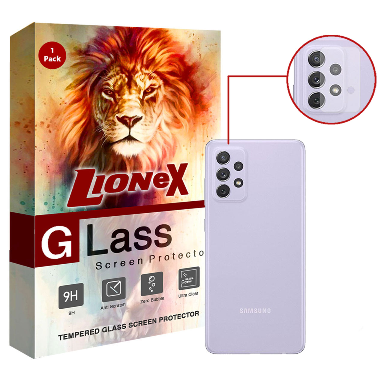 محافظ لنز دوربین لایونکس مدل LSG-L مناسب برای گوشی موبایل سامسونگ Galaxy A72