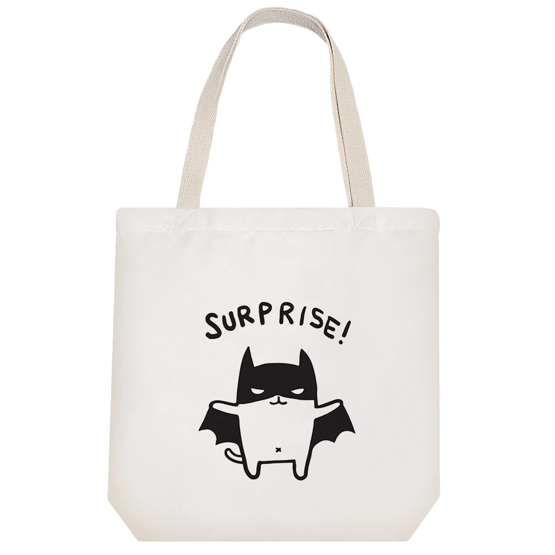 ساک خرید پارچه ای خندالو طرح گربه بتمنی مدل توت بگ کد 6927