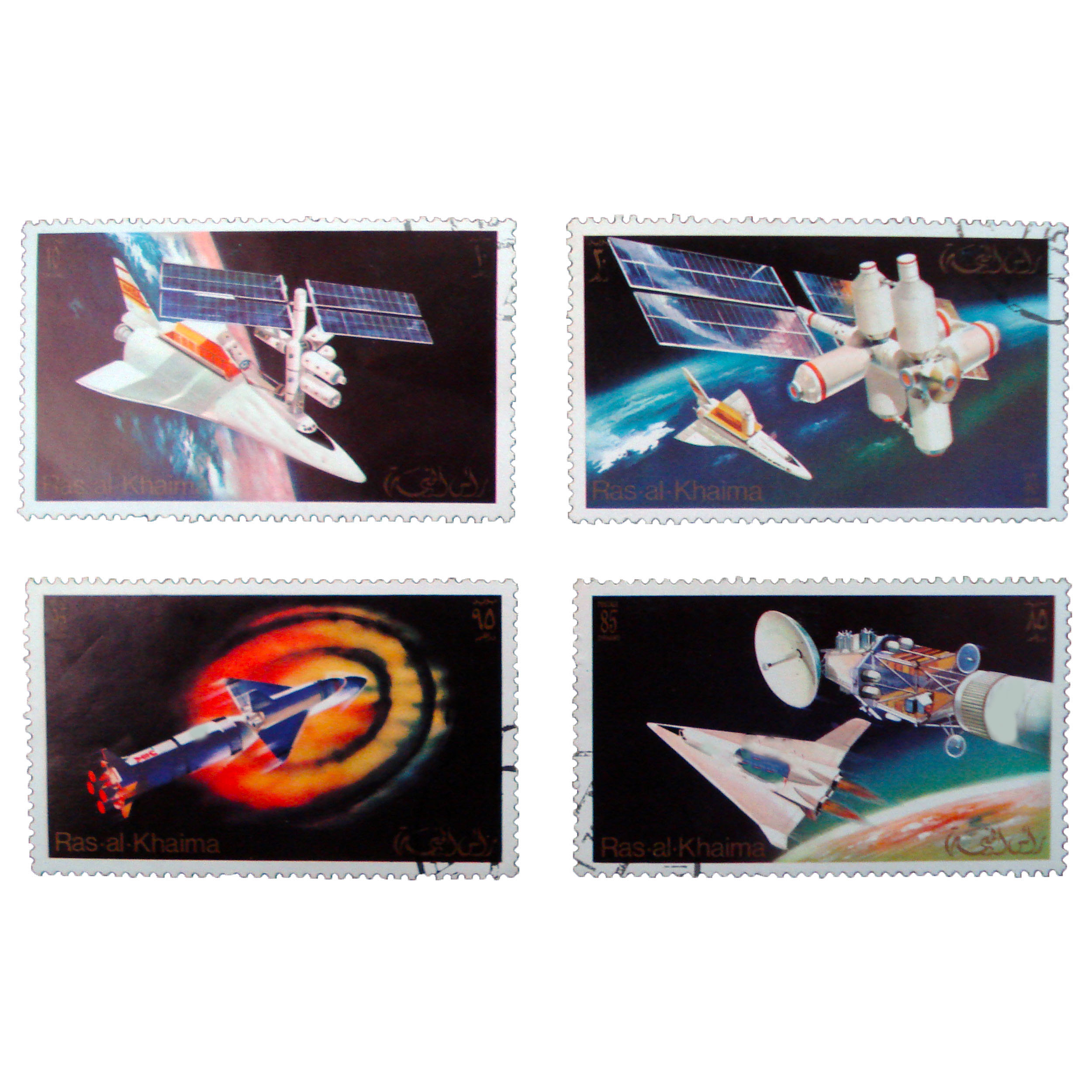 تمبر یادگاری مدل فضایی کد h-317 مجموعه 4 عددی