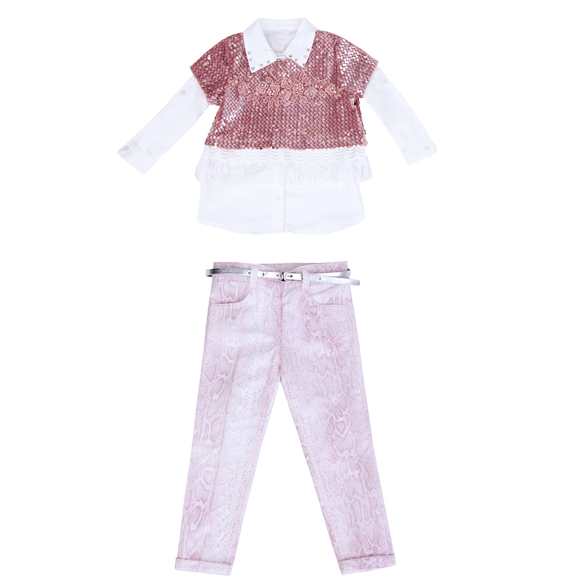 ست 3 تکه لباس دخترانه مدل آويسا کد 010156