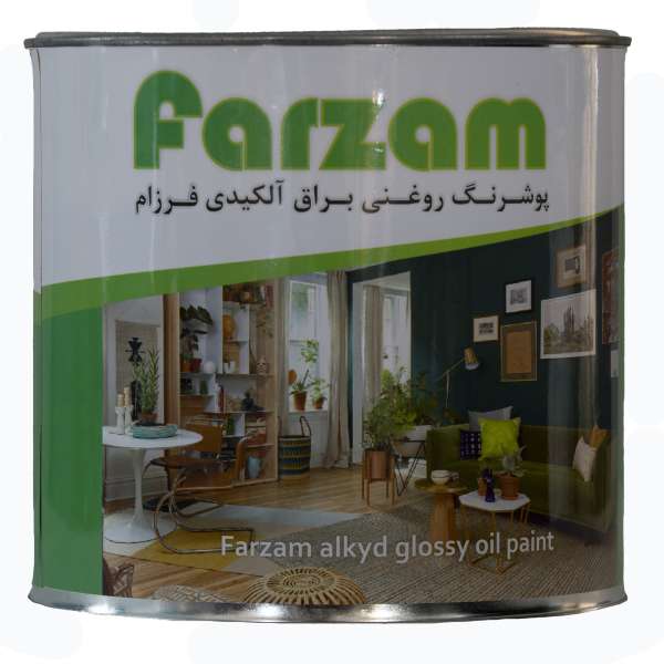 رنگ روغنی براق سبز روشن فرزام کد 6024 حجم 250 میلی لیتر
