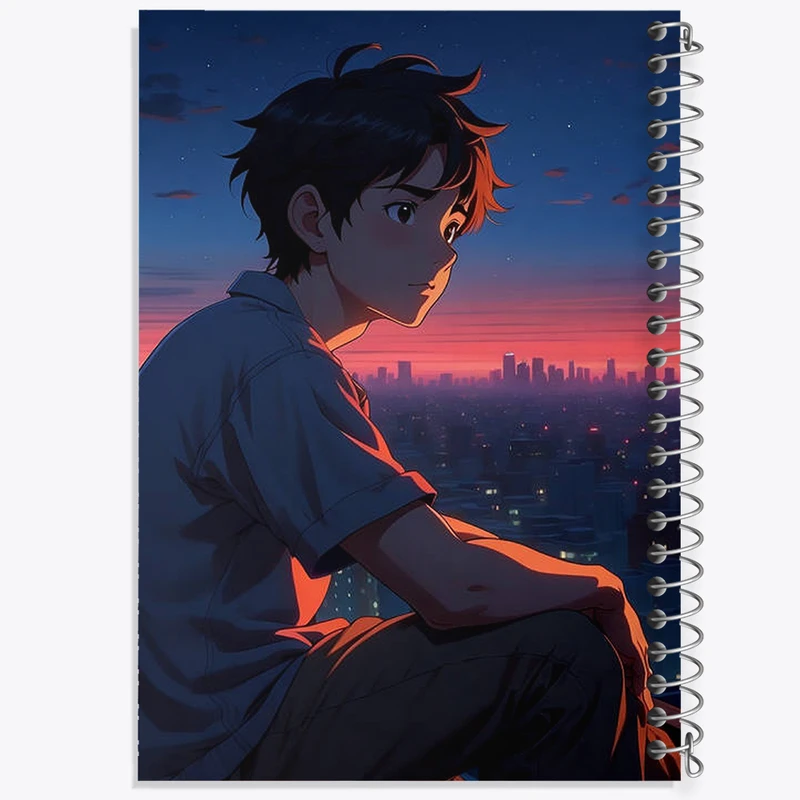 دفتر مشق 50 برگ خندالو طرح پسر انیمه ای کد N1934